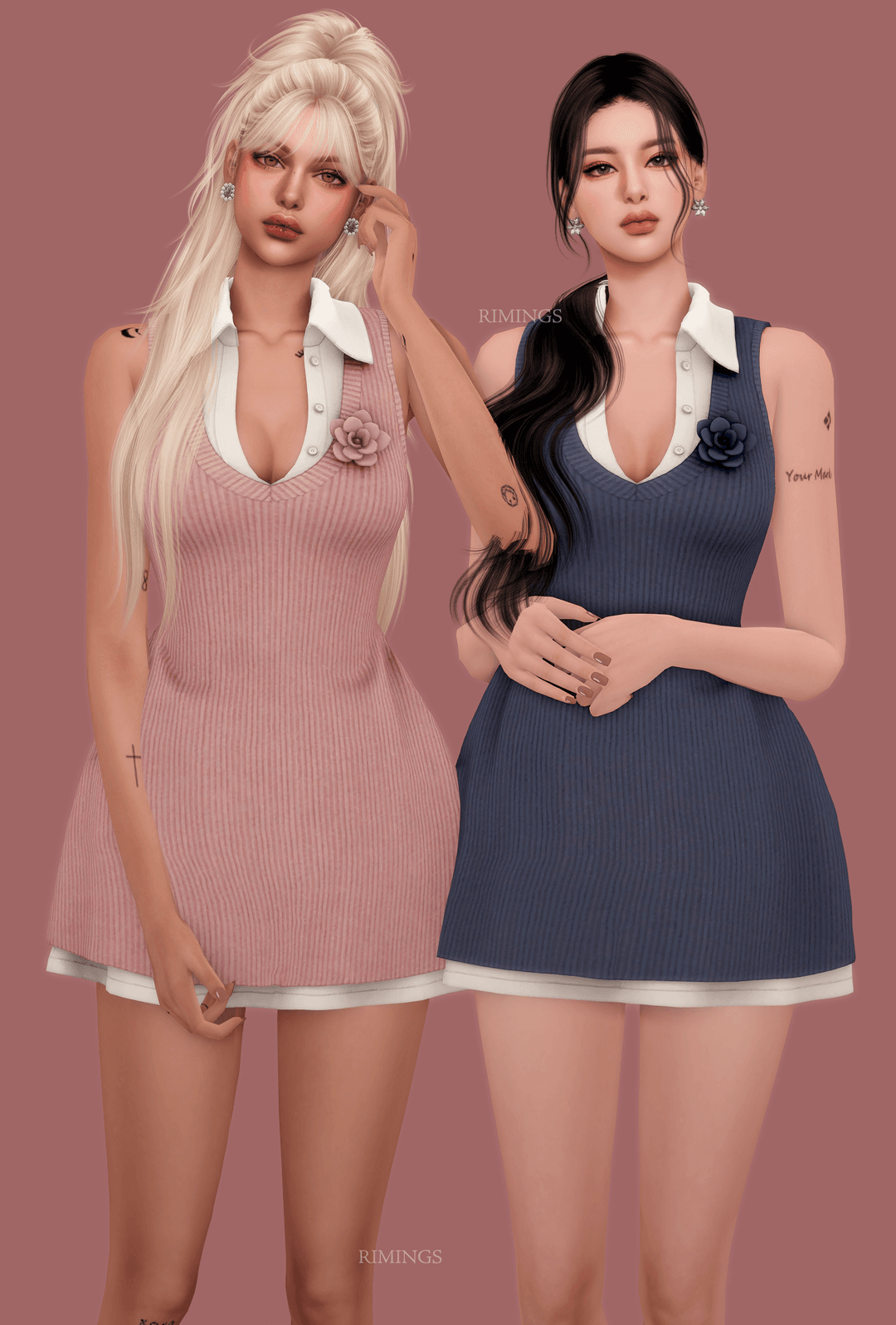 Галерея мода Платье Rose Brooch Mini Dress & Shirt Dress #2